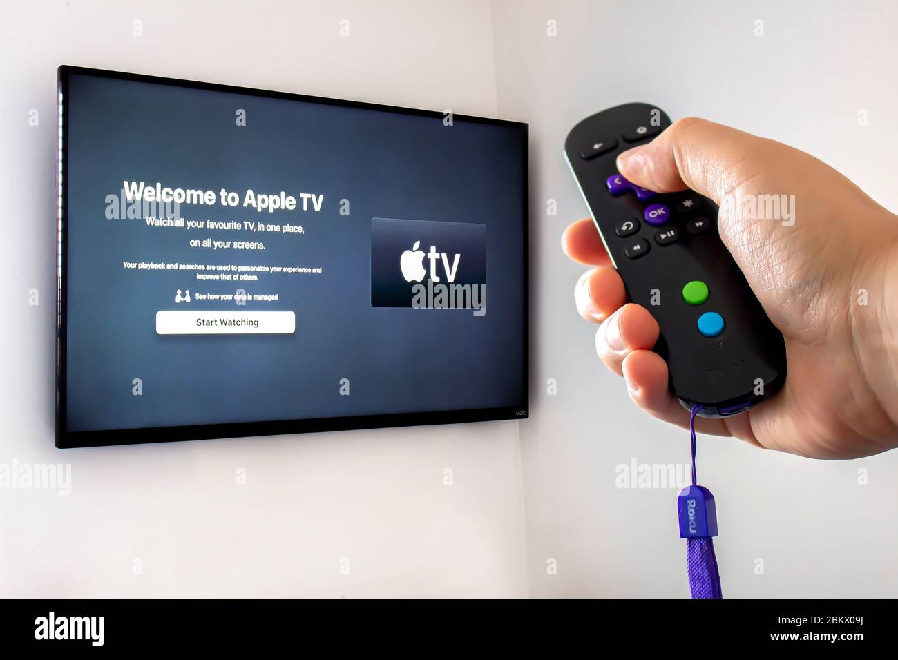 New Apple Tv Media Streaming Player Microconsole Unboxing Stock Photo -  Download Image Now - iStock