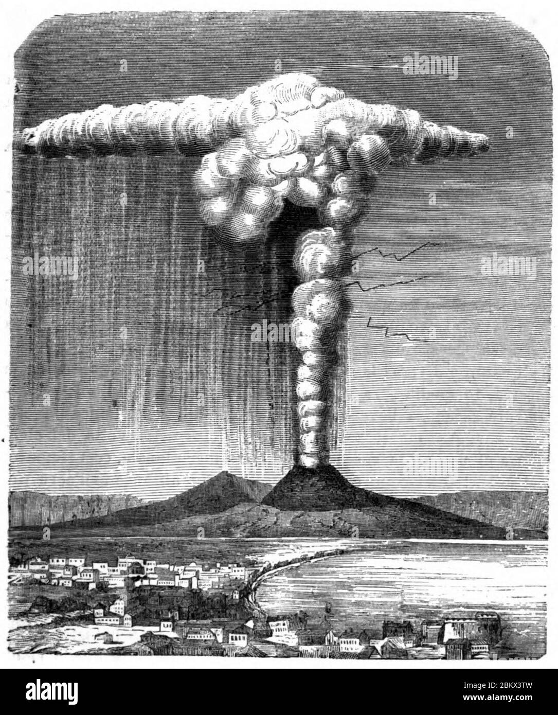Il Bel Paese, Eruzione Vesuvio 1822. Stock Photo