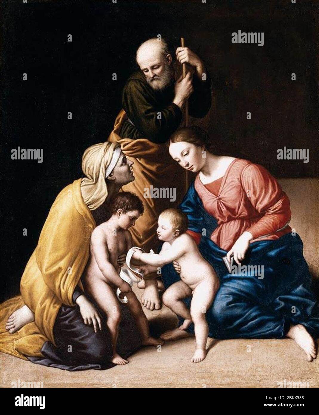 The holy family with the infant st john the baptist hi-res stock ...