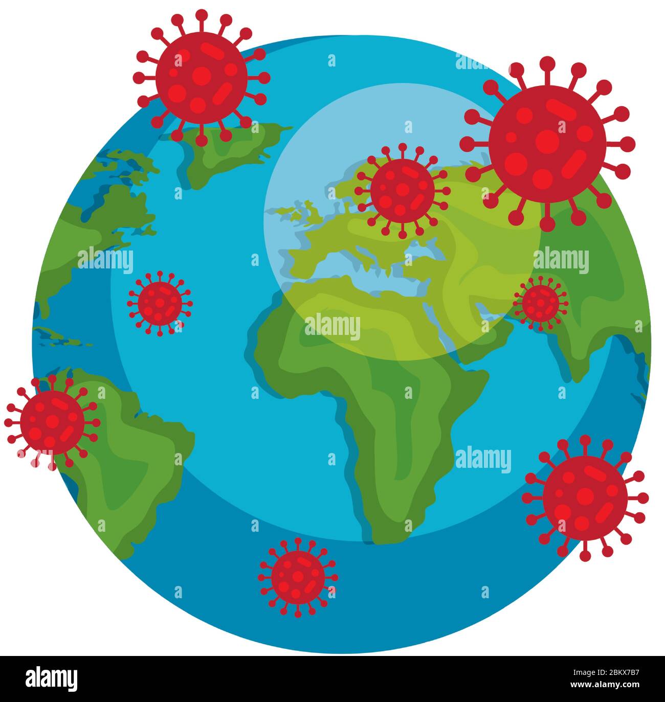 planet earth with covid19 particles Stock Vector Image & Art - Alamy