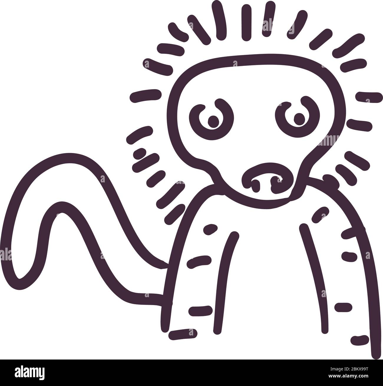 monkey cartoon line style icon design, Animal zoo and life theme Vector ...
