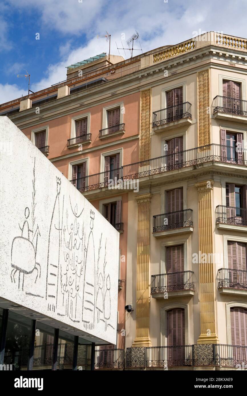 Architectural College in Barri Gotic District, Barcelona, Catalonia, Spain, Europe Stock Photo