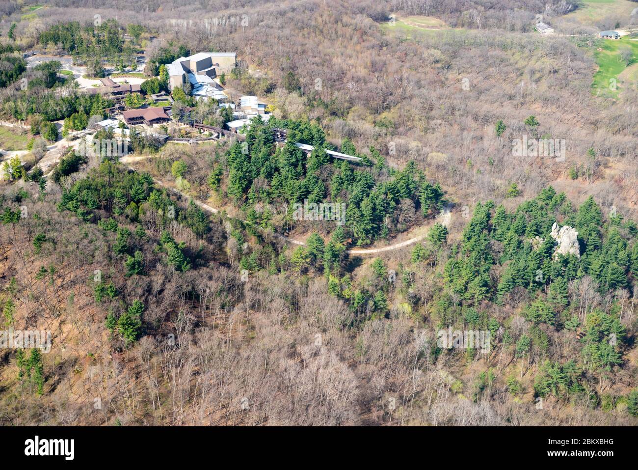 Aerial photograph of House on the Rock, a tourist attraction near