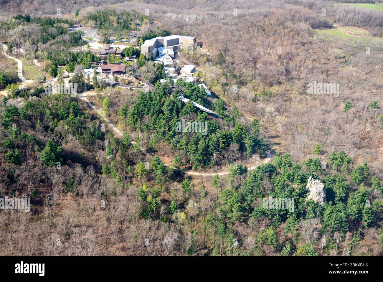 Aerial photograph of House on the Rock, a tourist attraction near