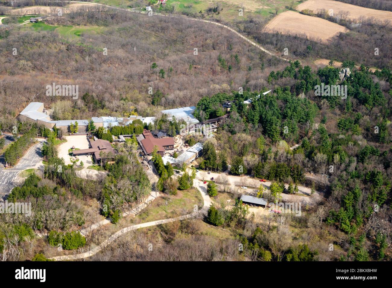 Aerial photograph of House on the Rock, a tourist attraction near