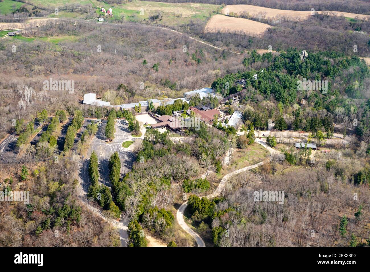 Aerial photograph of House on the Rock, a tourist attraction near