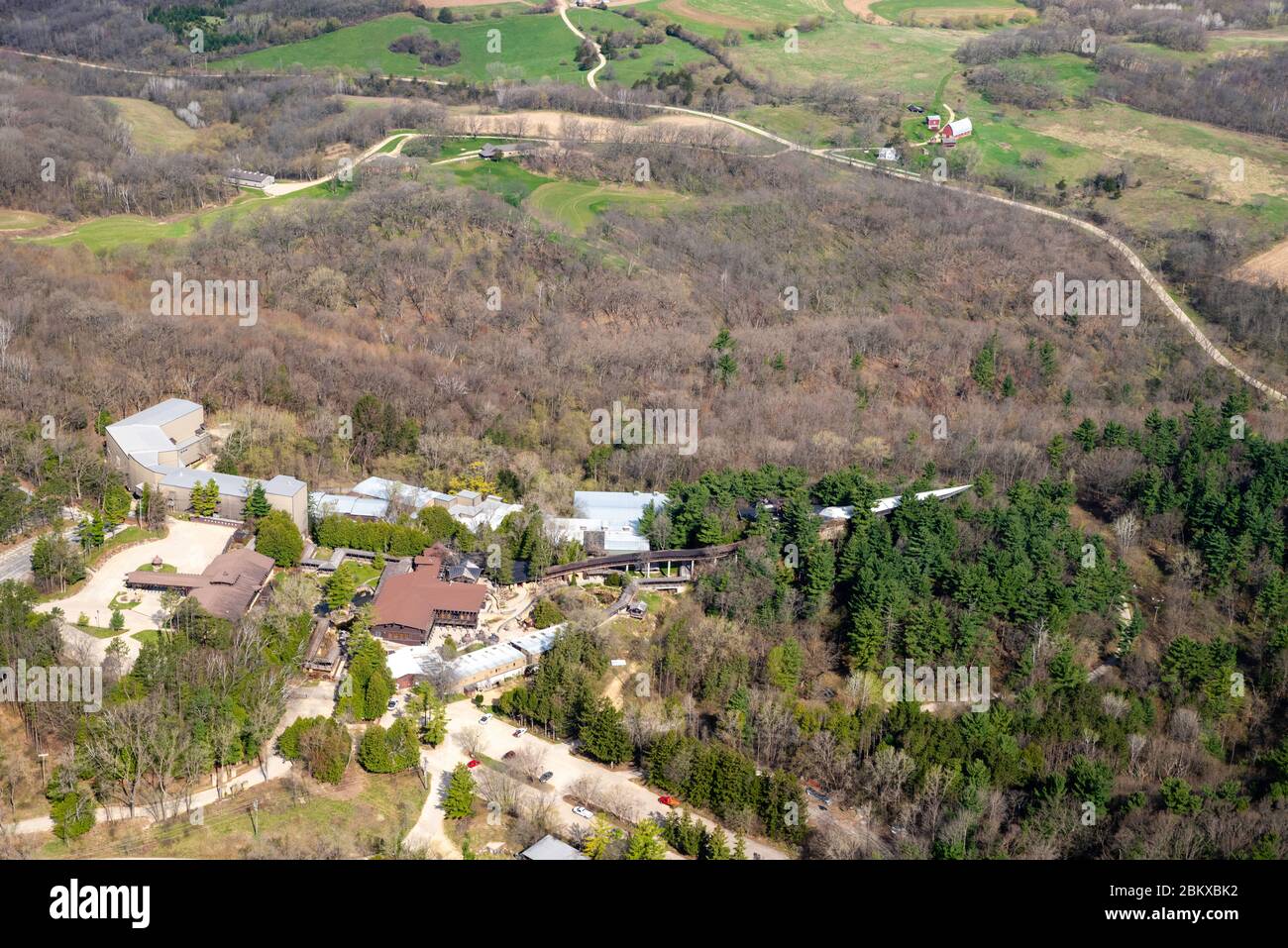 Aerial photograph of House on the Rock, a tourist attraction near