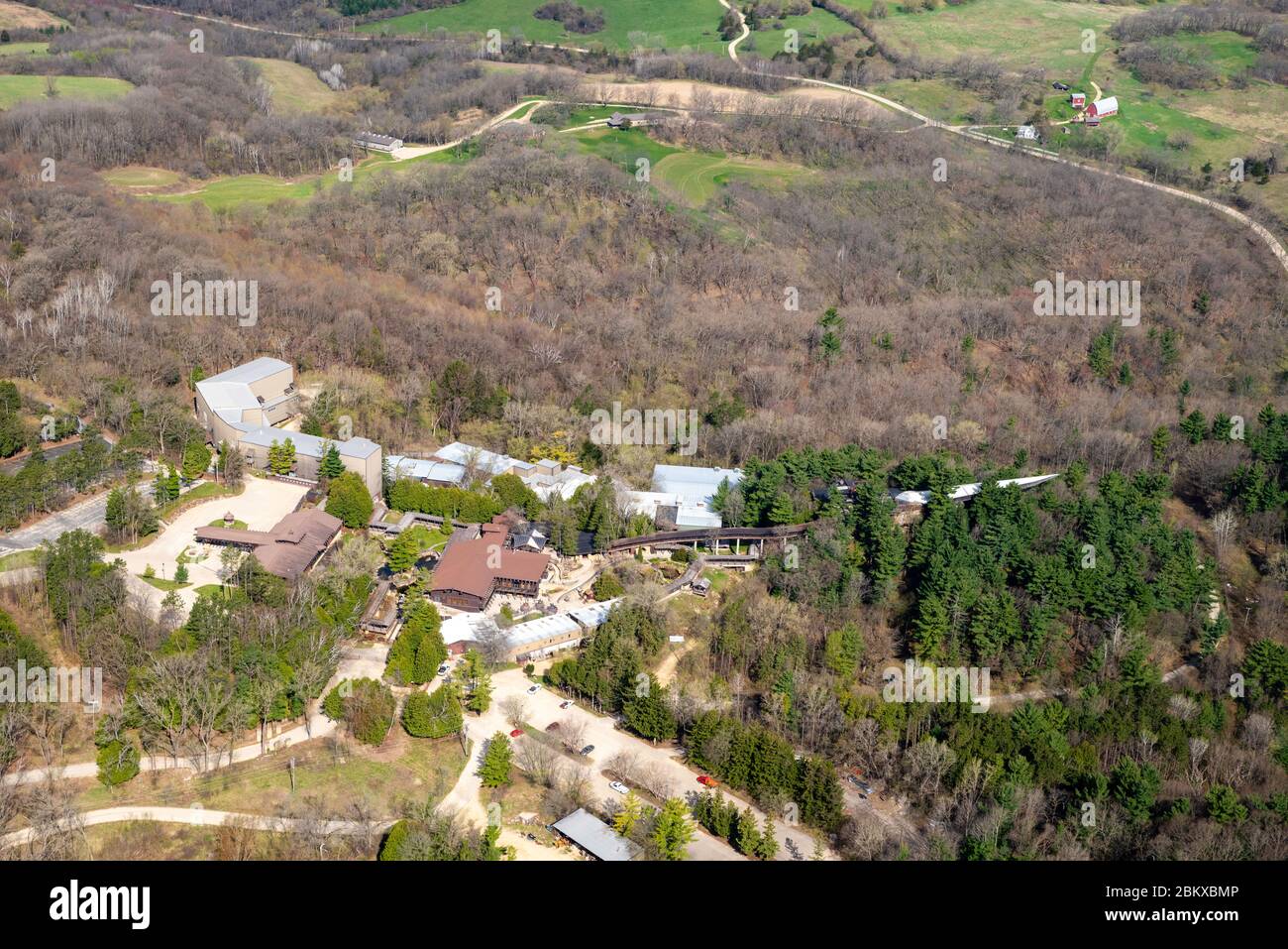 Aerial photograph of House on the Rock, a tourist attraction near