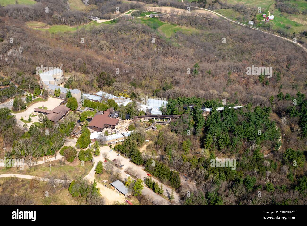 Aerial photograph of House on the Rock, a tourist attraction near