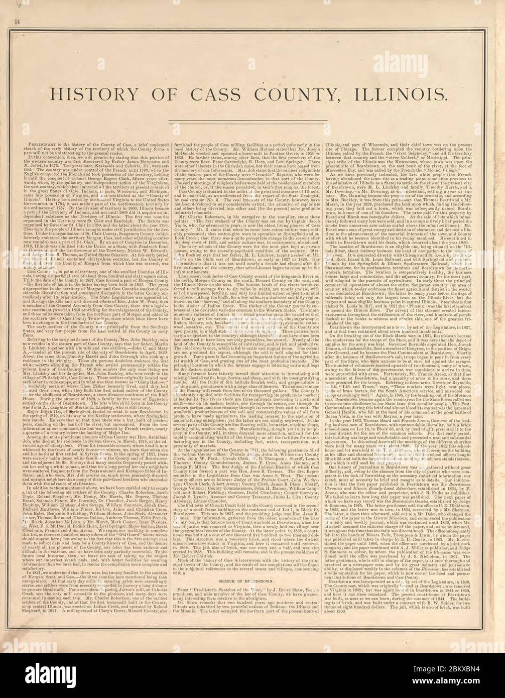 Illustrated atlas map of Cass County, Illinois carefully compiled from personal examinations