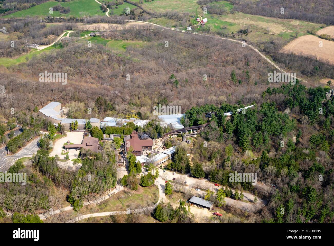Aerial photograph of House on the Rock, a tourist attraction near