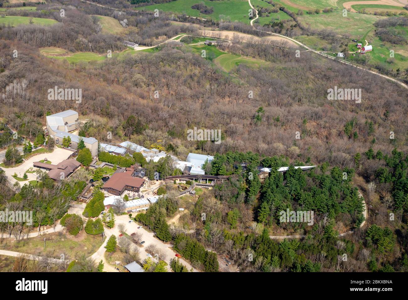 Aerial photograph of House on the Rock, a tourist attraction near