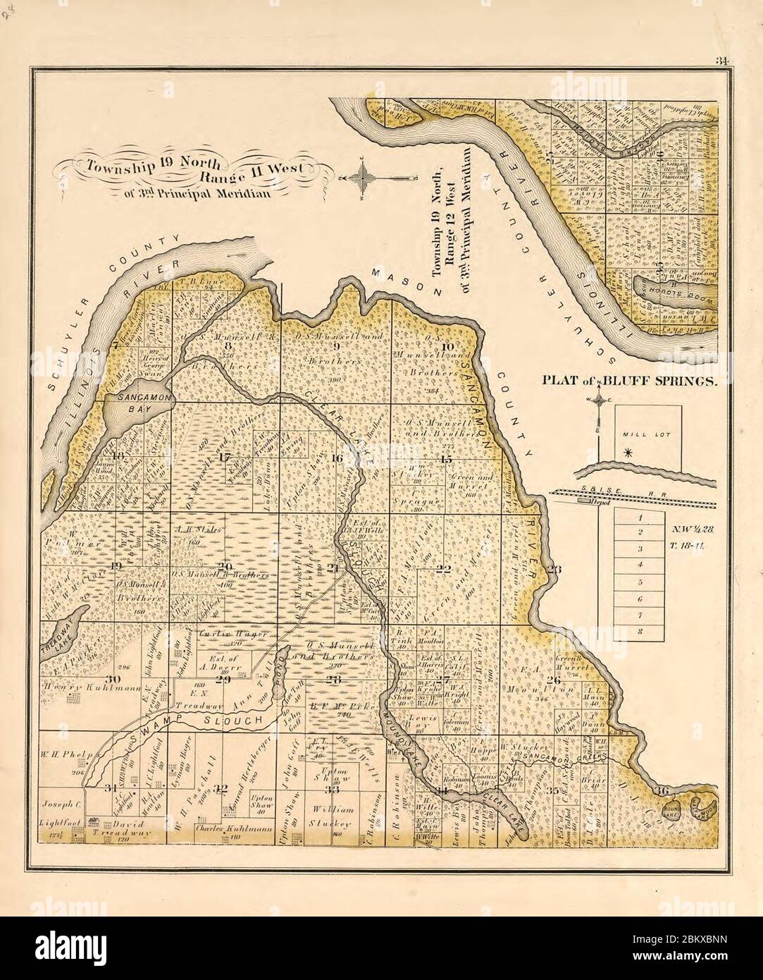 Illustrated atlas map of Cass County, Illinois carefully compiled from personal examinations