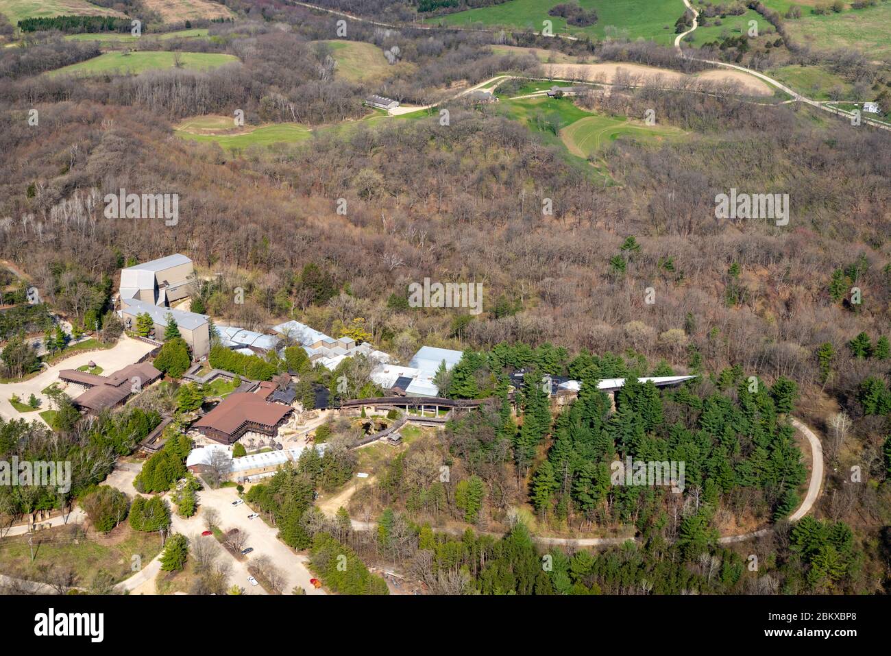 Aerial photograph of House on the Rock, a tourist attraction near