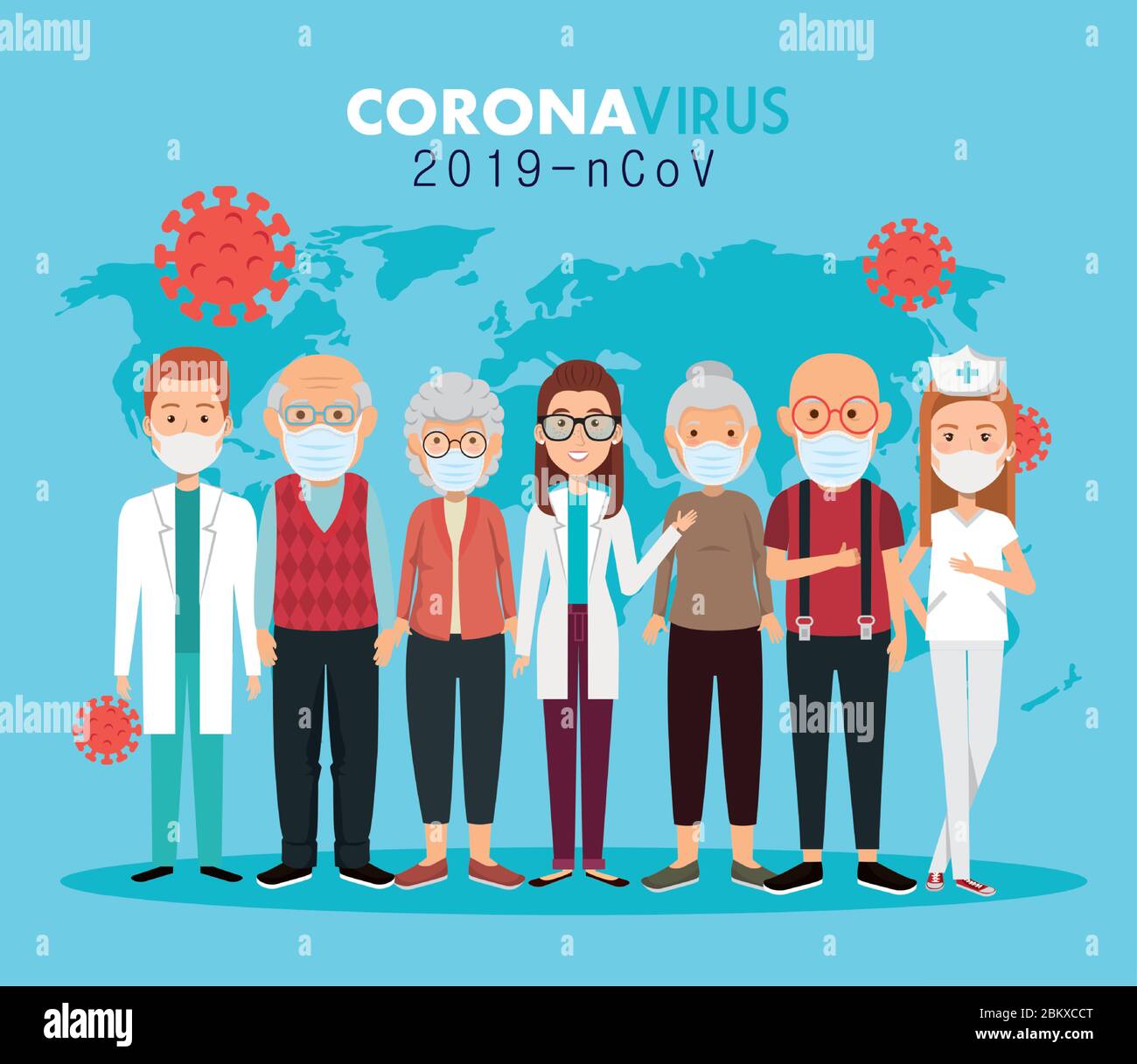 doctors and old people using face masks for covid19 pandemic Stock ...