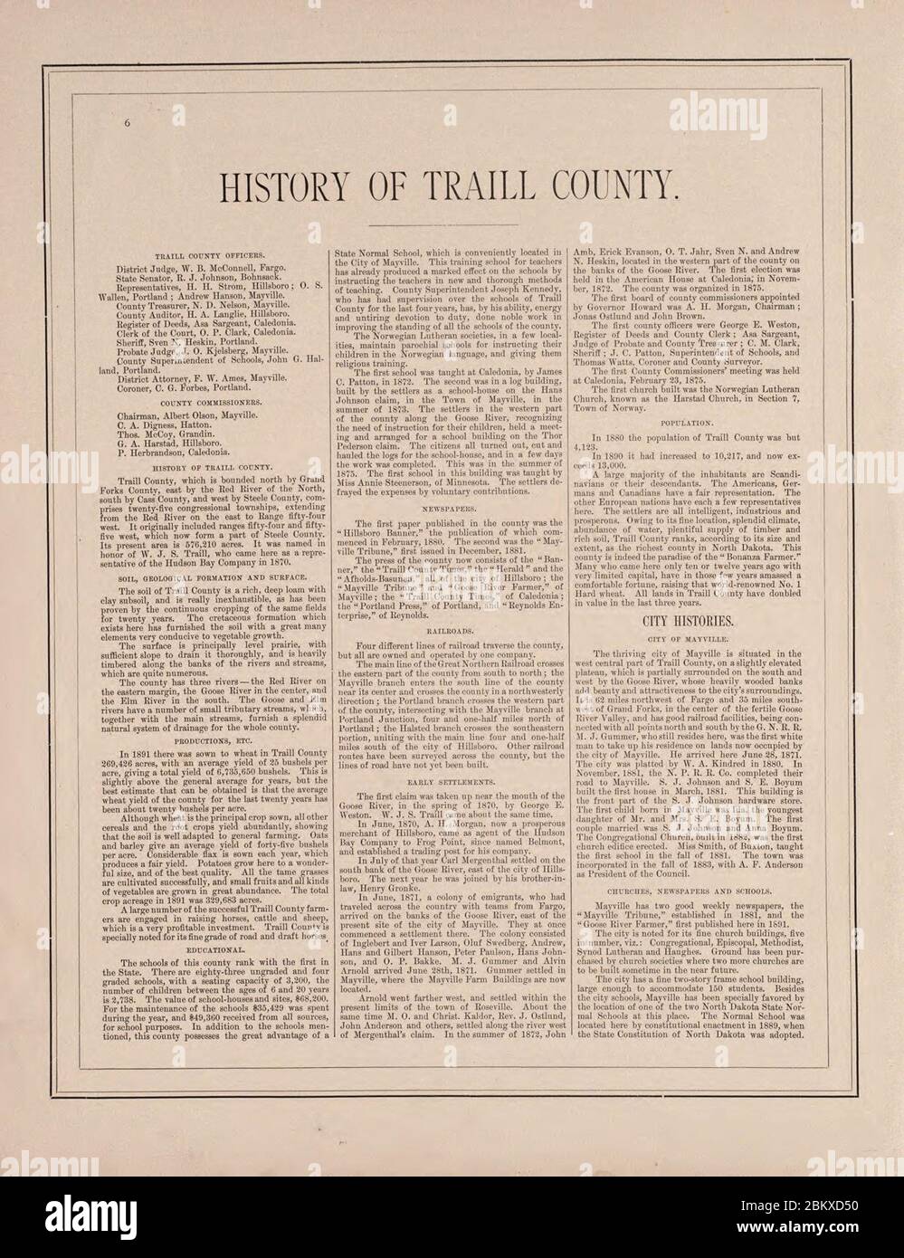 Illustrated historical atlas of Traill and Steele counties, North