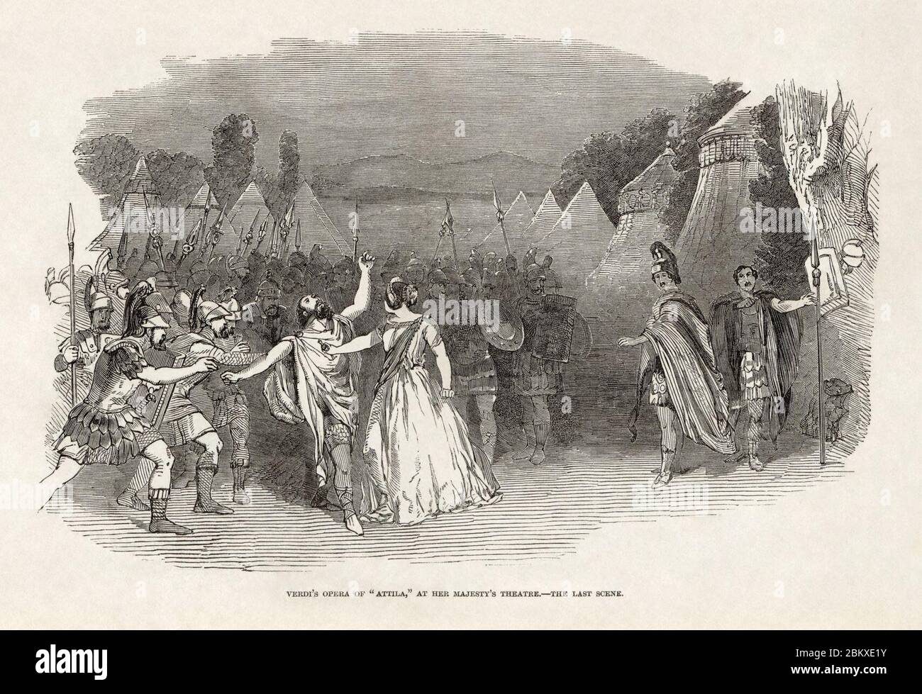 Illustrated London News - Giuseppe Verdi's Attila at Her Majesty's Theatre, London. Stock Photo