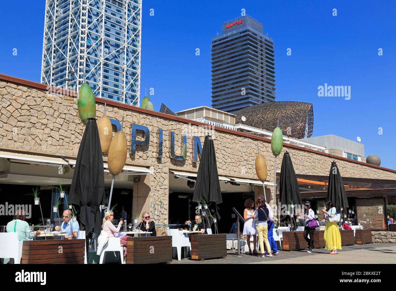 Restaurant in Olympic Port, Barcelona, Catalonia, Spain, Europe Stock Photo