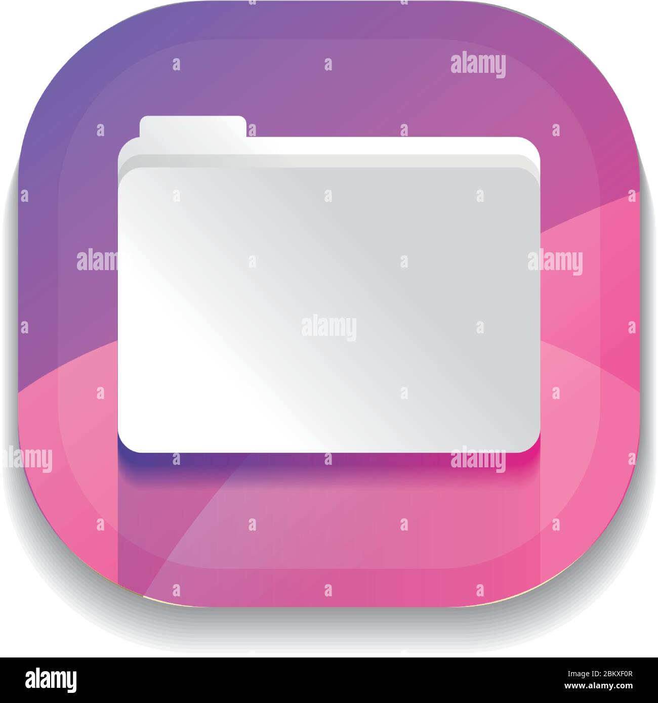 mobile app buttons concept, document folder icon over white background ...