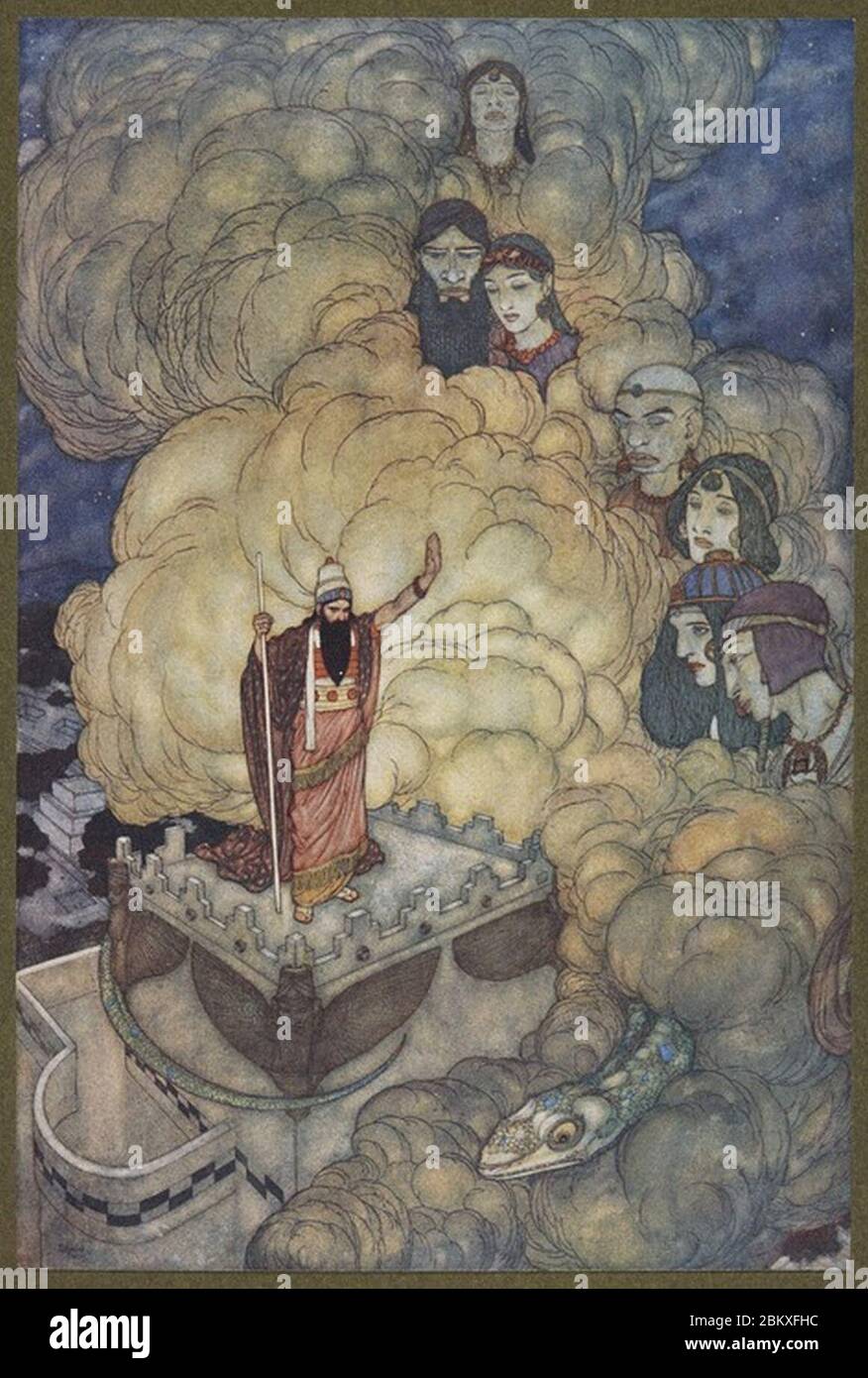 Illustration by Edmund Dulac from One Thousand and One Nights 09. Stock Photo