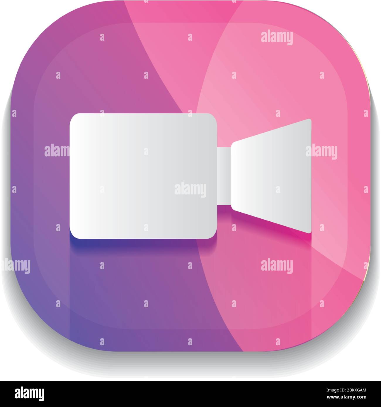 mobile app buttons concept, videocamera icon over white background ...