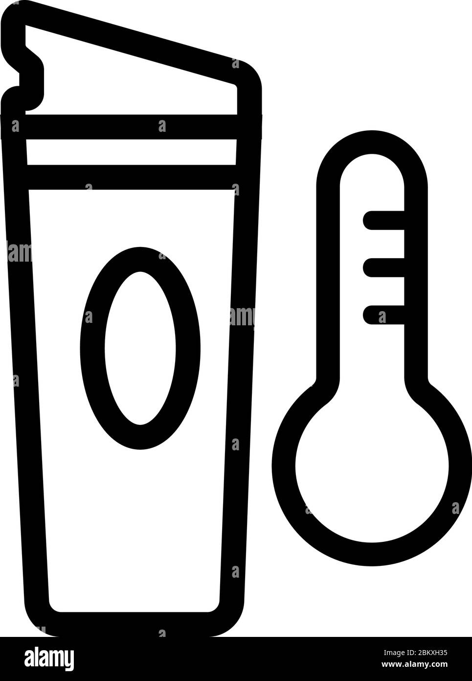 thermo cup high temperature icon vector outline illustration Stock