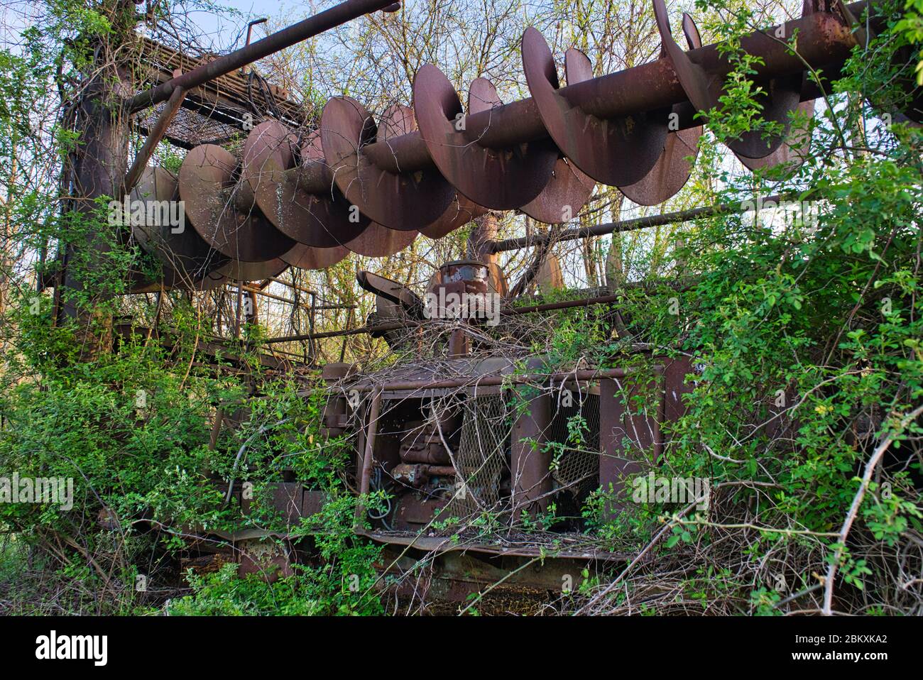 Augers on a Compton Coal Auger. Stock Photo