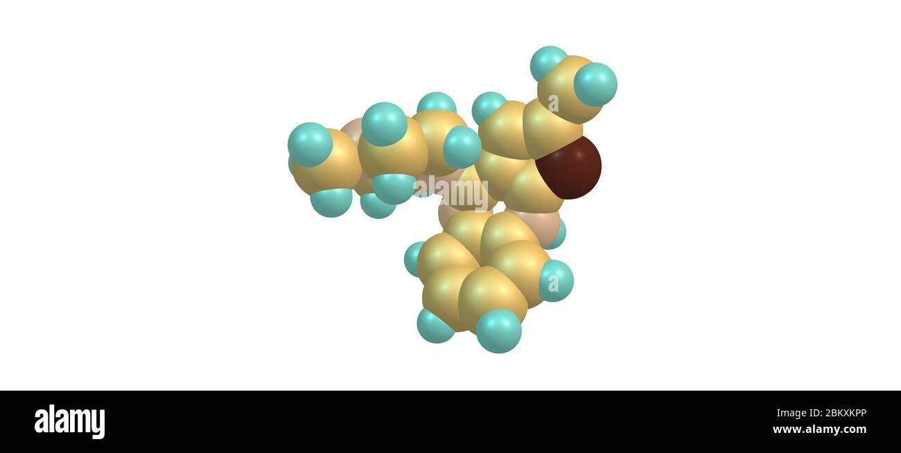 Olanzapine Is An Antipsychotic Medication Used To Treat Schizophrenia   Olanzapine Is An Antipsychotic Medication Used To Treat Schizophrenia And Bipolar Disorder 3d Illustration 2BKXKPP 