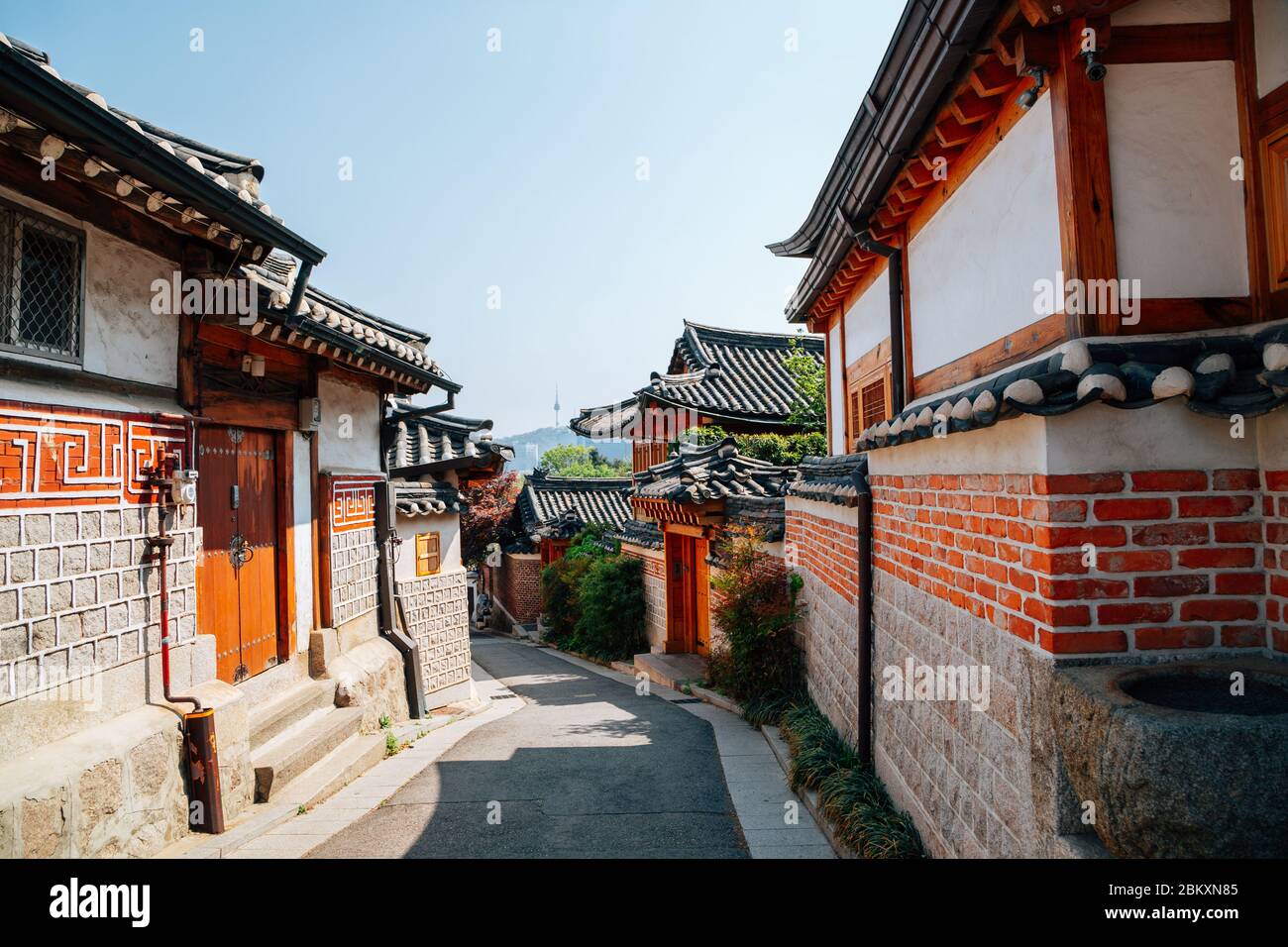 Bukchon Hanok Village, Korean traditional houses in Seoul, Korea Stock Photo