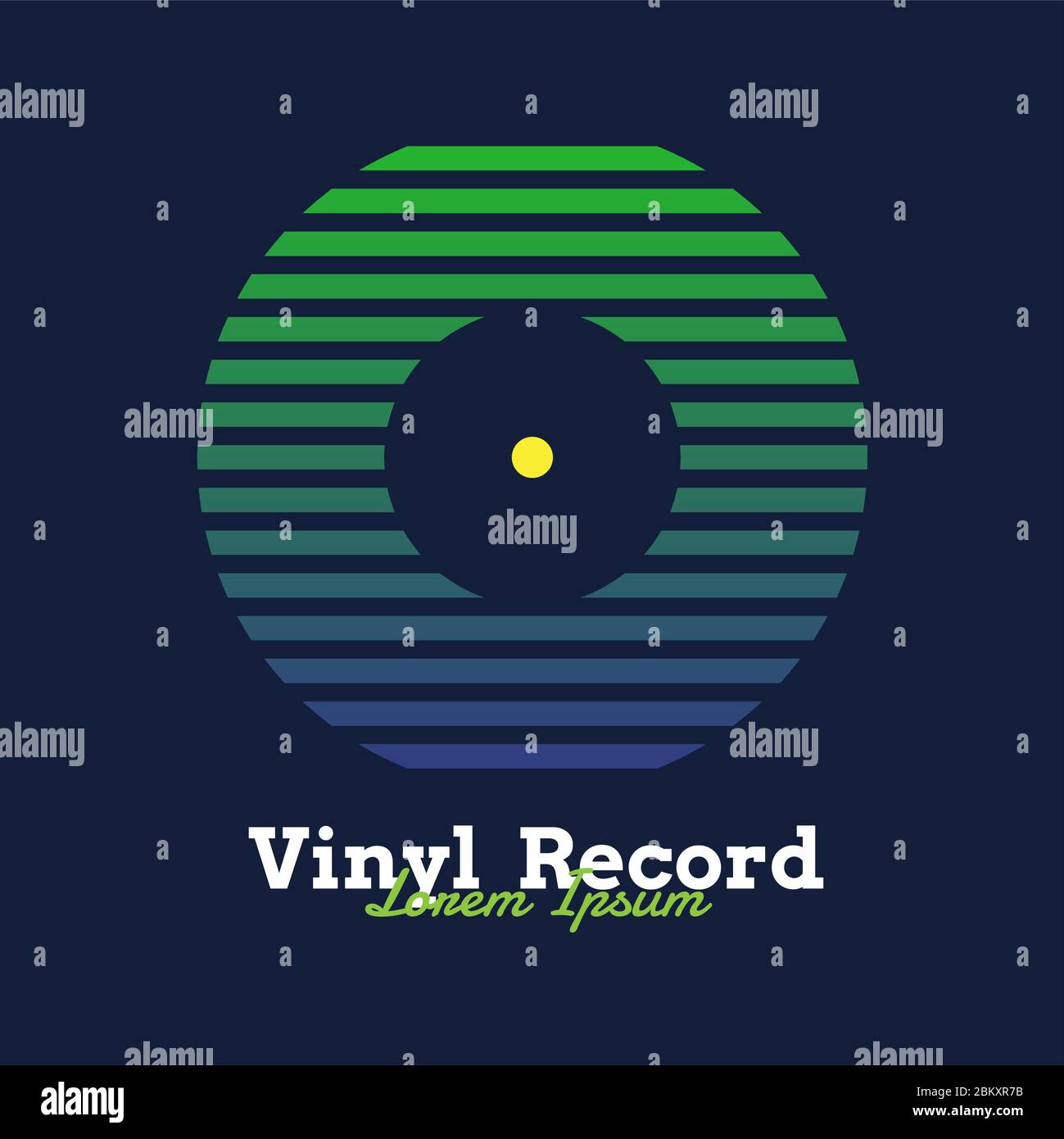 vinyl record music line gradient design vector illustration with blue background graphic for logo,icon,etc. Stock Vector