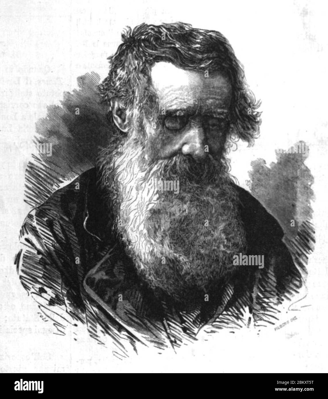 Illustrazione Italiana 1874 n. 6 - Niccolò Tommaseo. Stock Photo