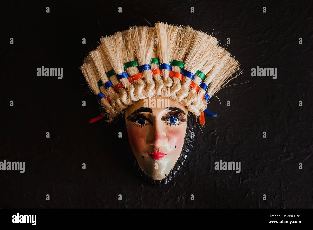 mexican carnival mask, huehues traditional mask in Mexico Stock Photo