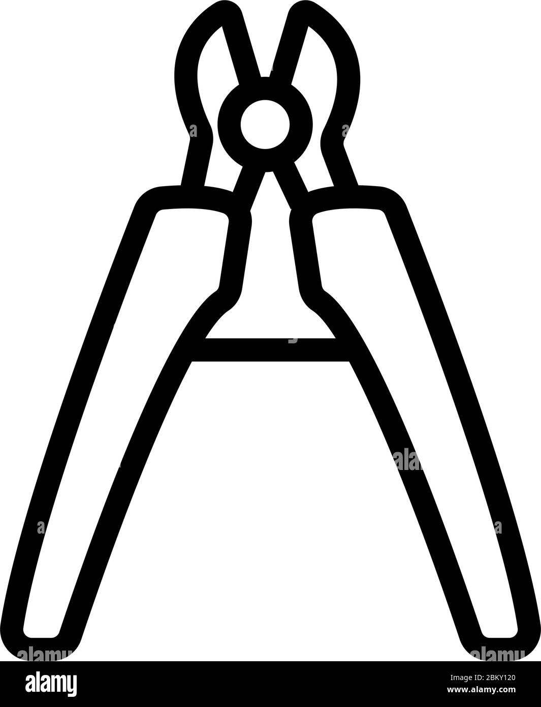 wire cutters with limiter icon vector outline illustration Stock Vector