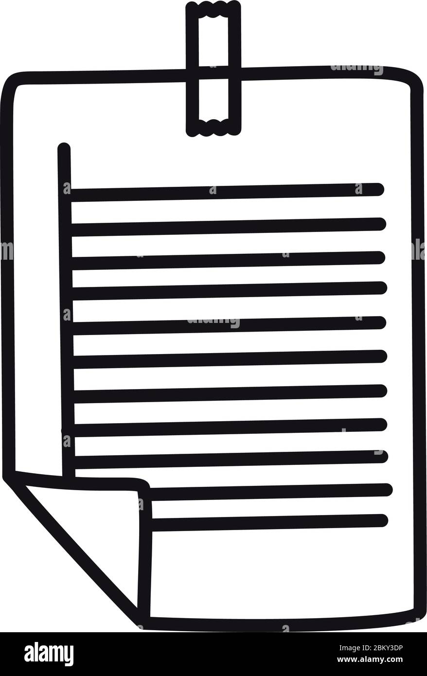 striped page with tape over white background, line style, vector