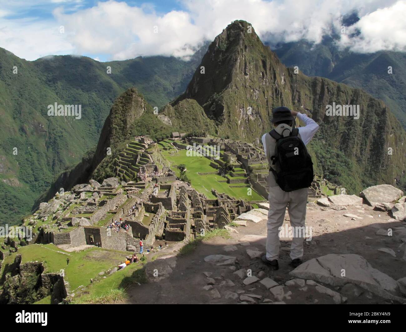 Photographer at Machu Picchu, Peru Stock Photo