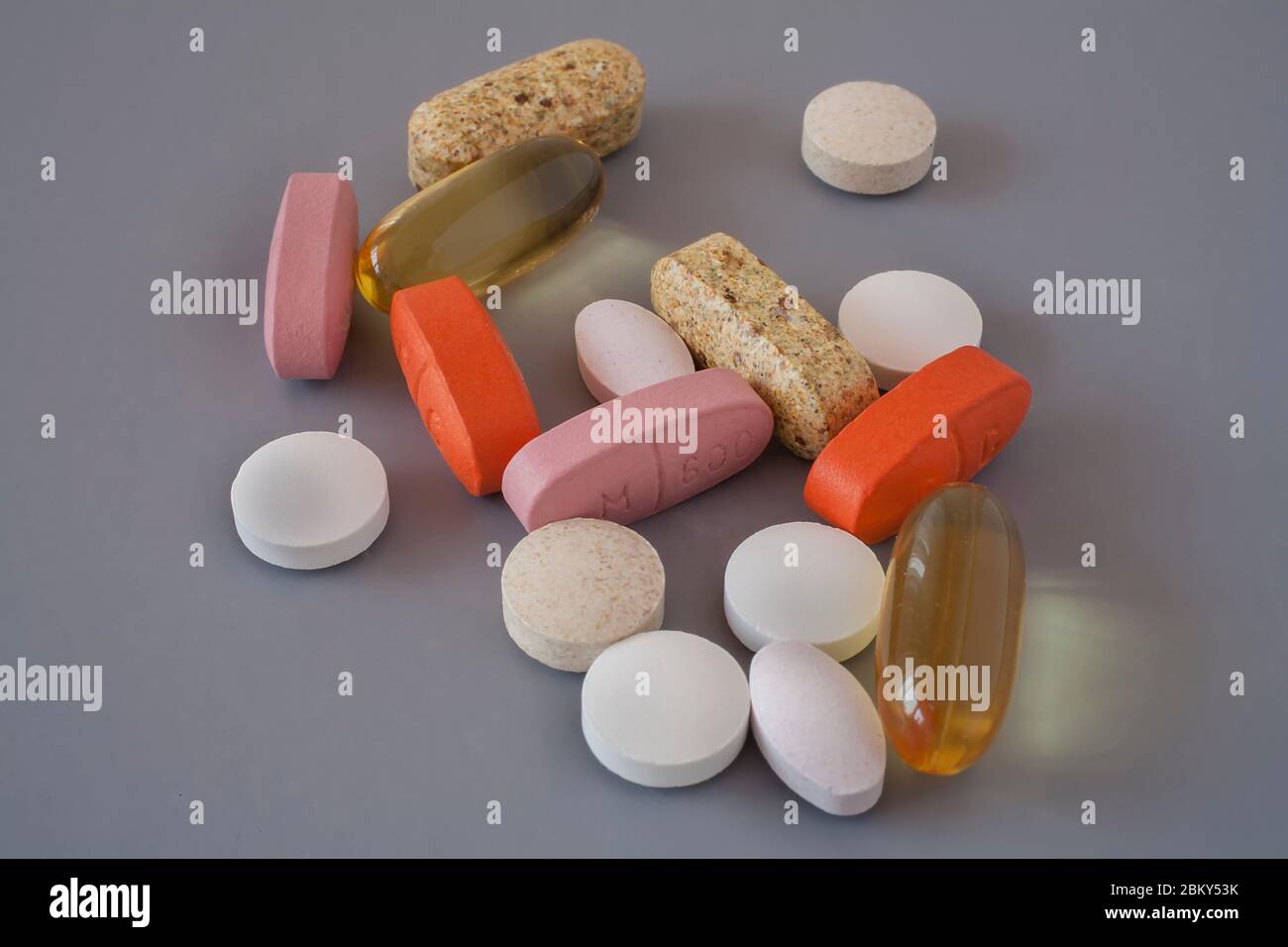 supplements pills and medicines Stock Photo