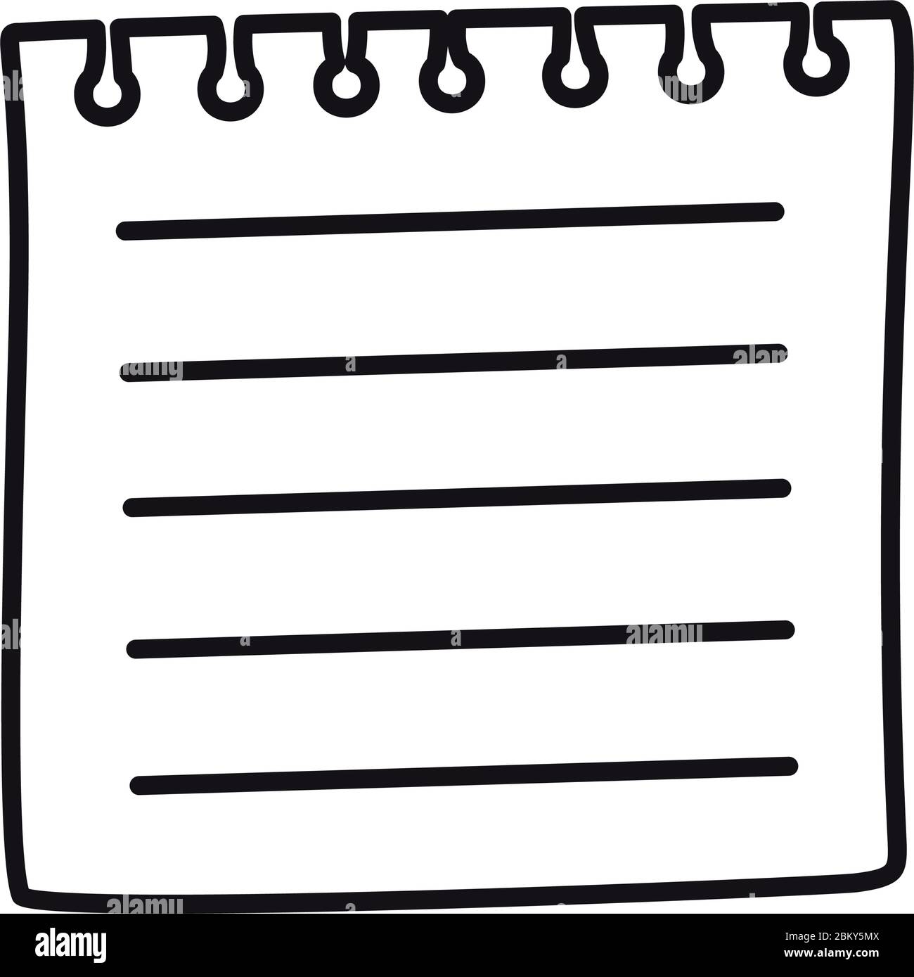 note icon over white background, line style, vector illustration Stock ...