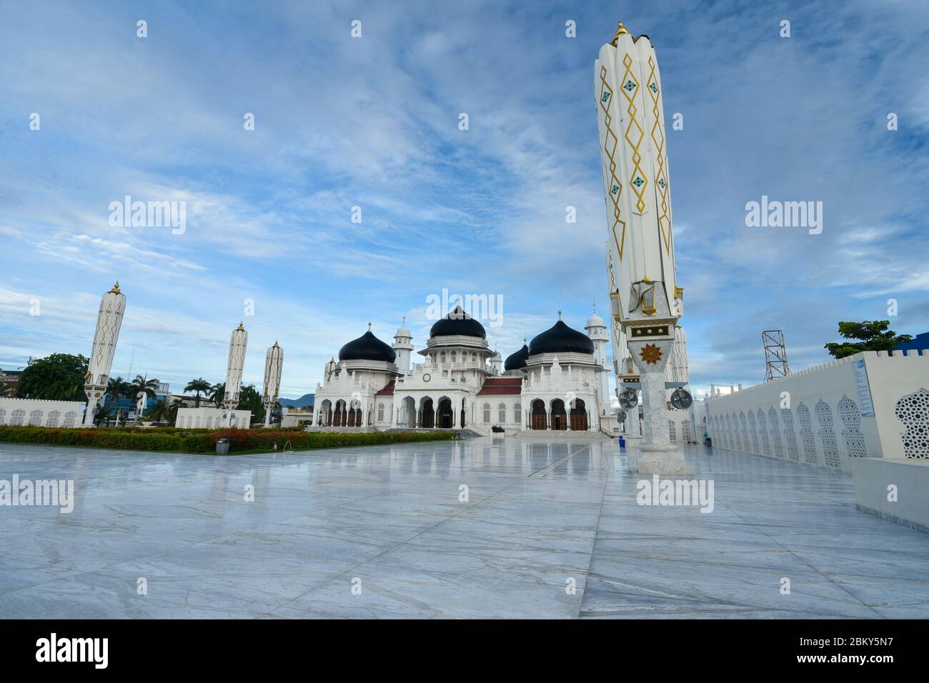 The grandeur of the Baiturrahman Great Mosque in the morning in Banda Aceh, Aceh province, Indonesia. Wednesday 6 May, 2020. Stock Photo