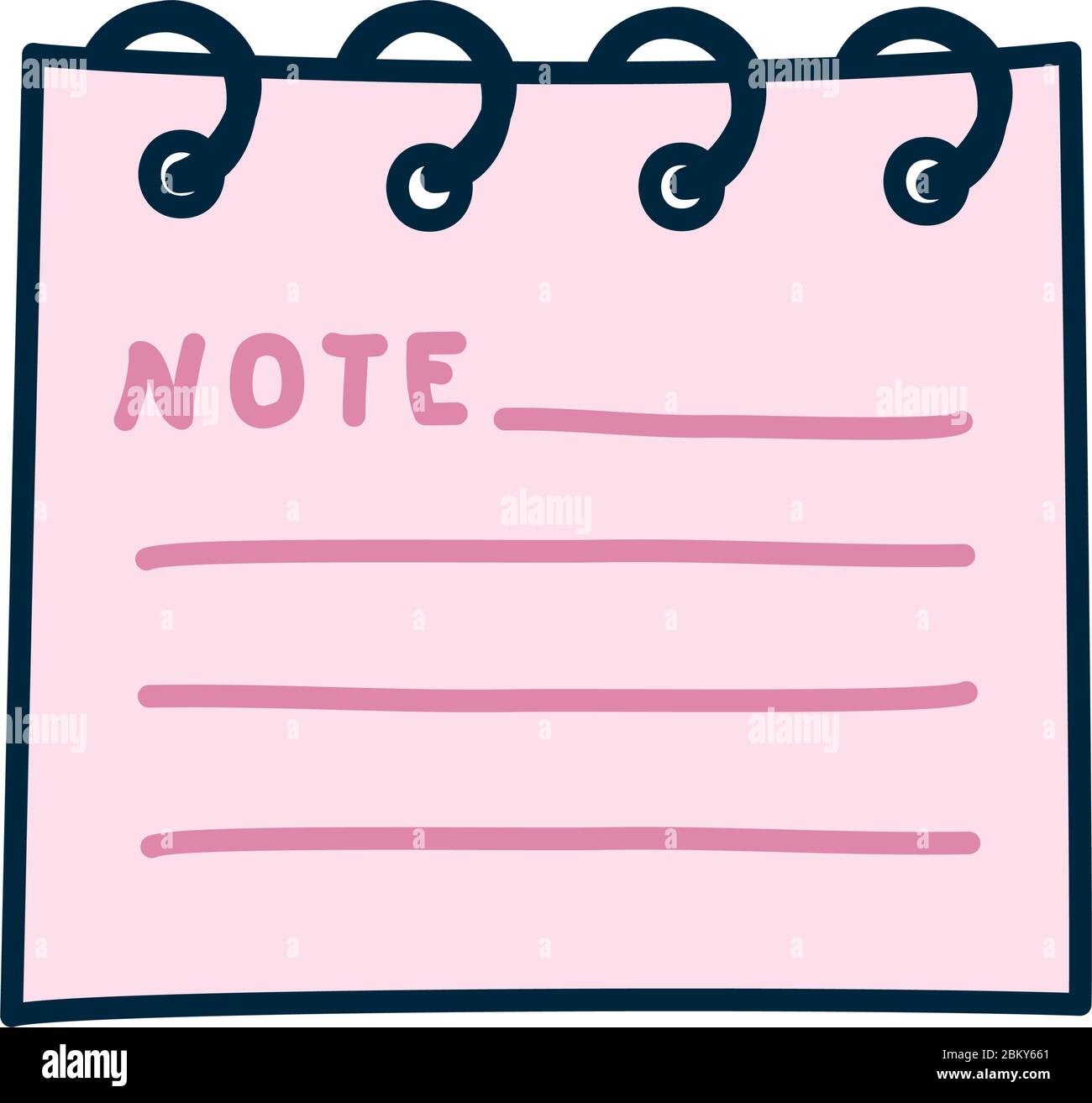 Note Pad Icon Over White Background Line And Fill Style Vector Illustration Stock Vector Image Art Alamy