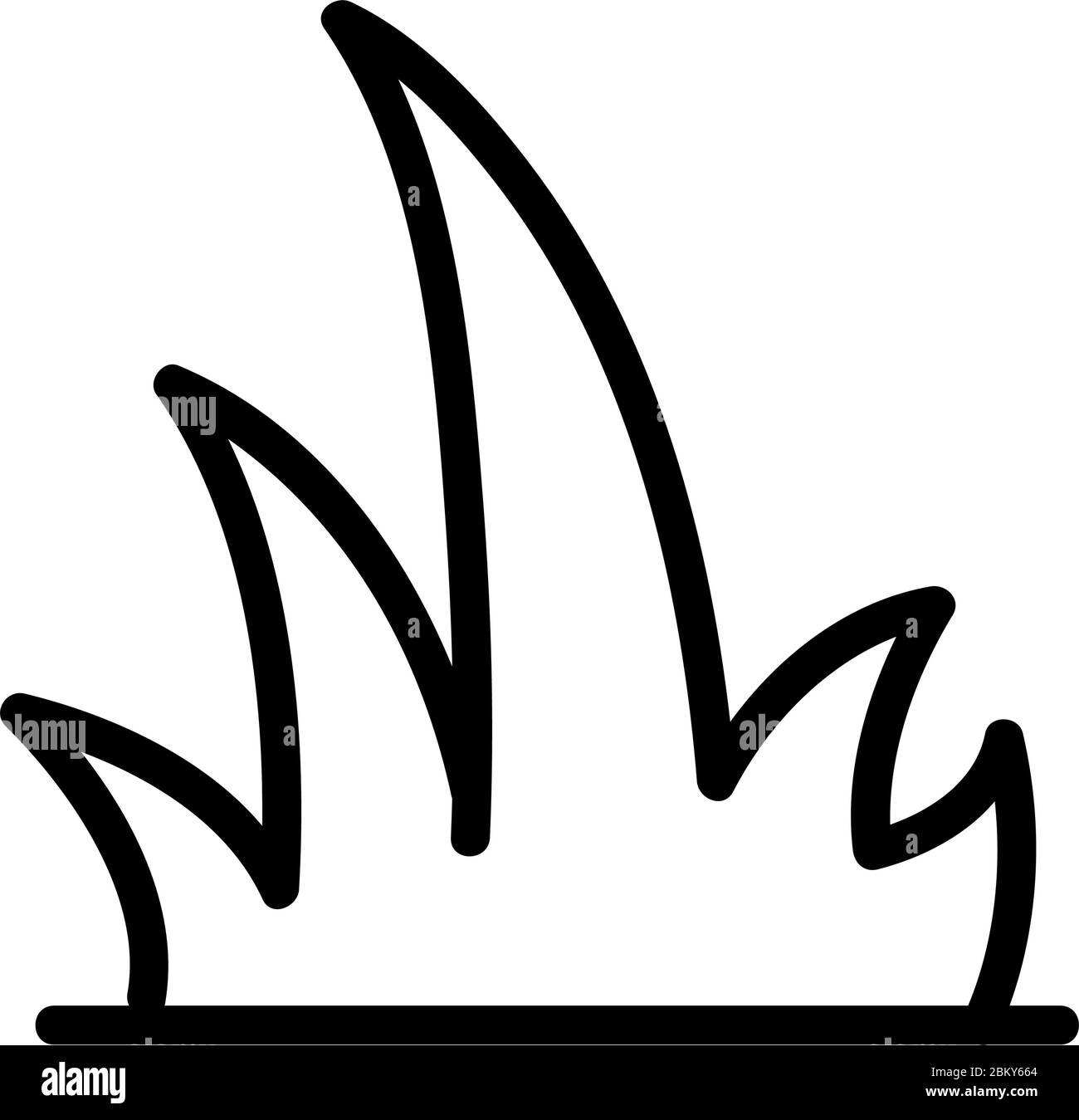 ecological grass bush icon vector outline illustration Stock Vector