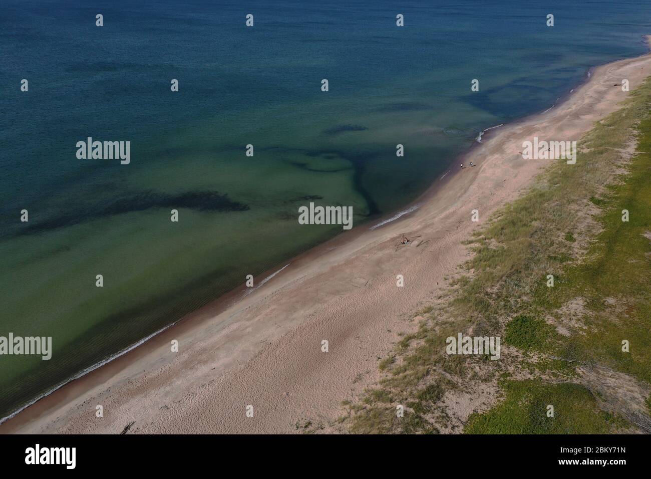 Baltic sea coastline in summer end, Lithuania, aerial view Stock Photo