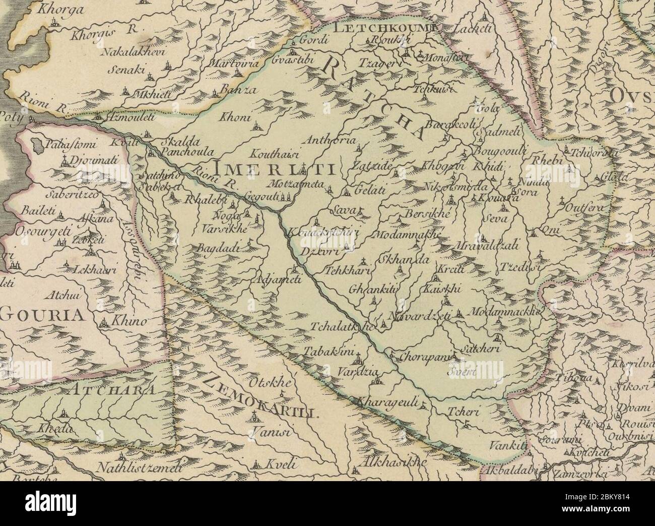 Imereti. M. Joseph Nicolas Del'Isle. Carte générale de la Georgie et de l'Arménie. 1766. Stock Photo
