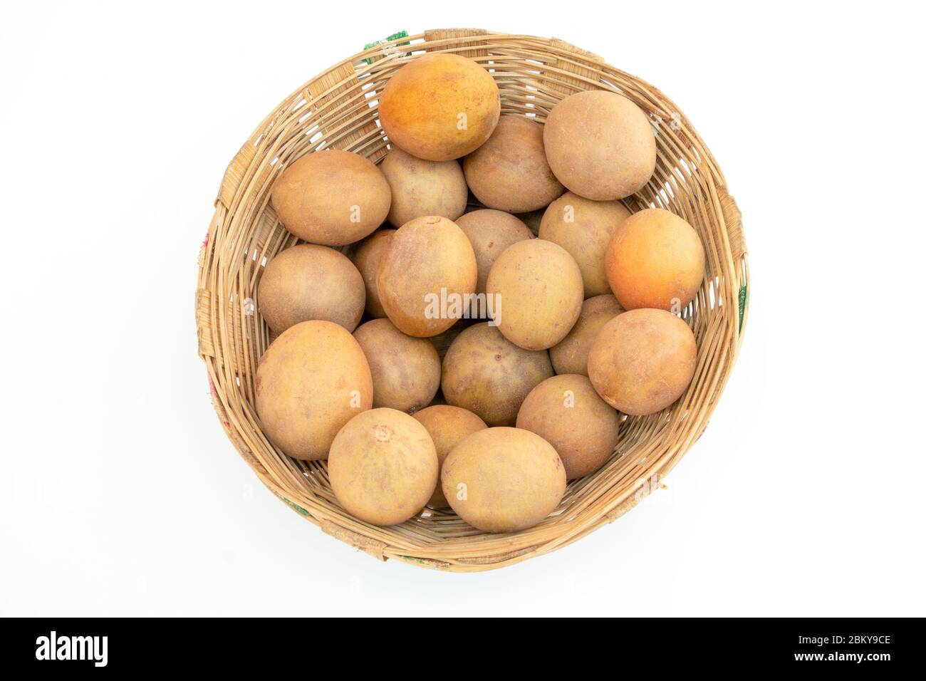 Chikoo or sapodilla fruit isolated on white background Stock Photo