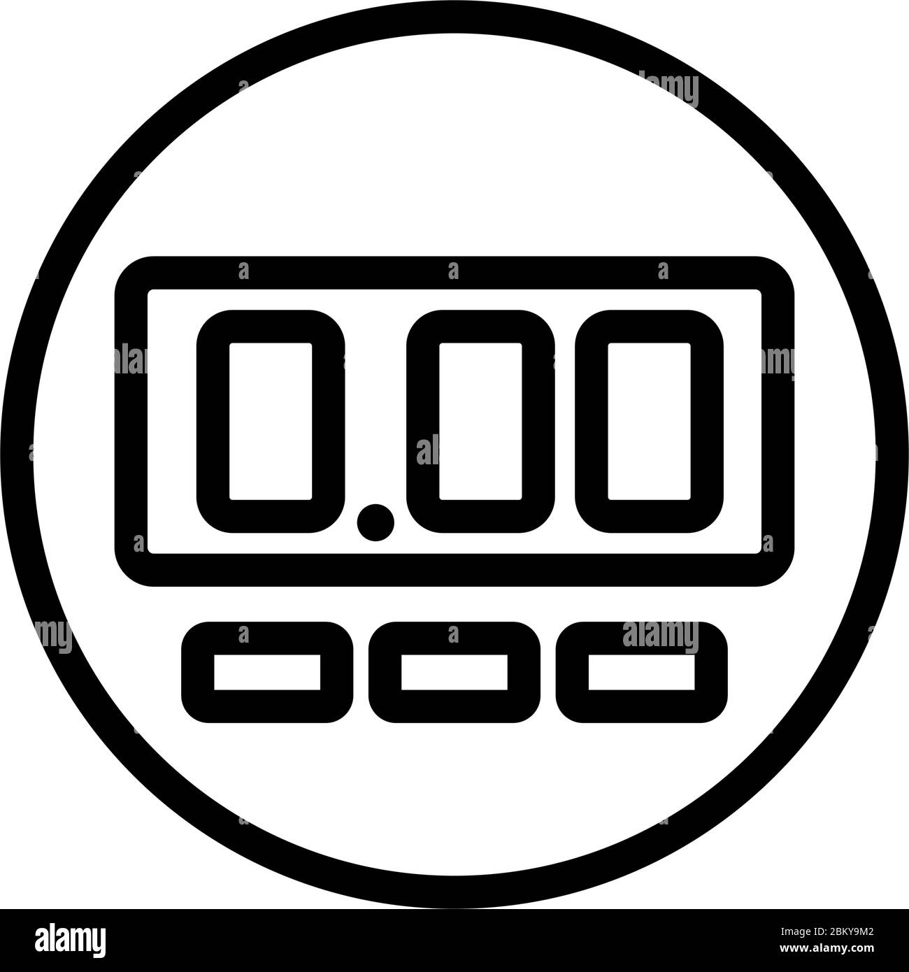 electronic one meter icon vector outline illustration Stock Vector