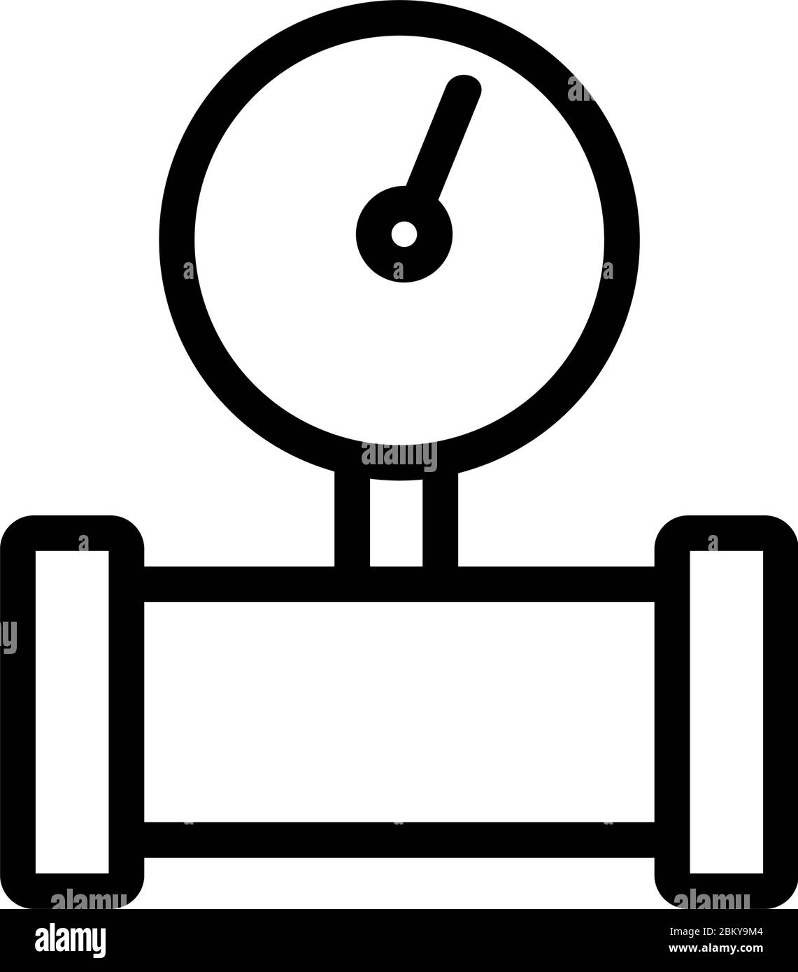 horizontal pipe meter icon vector outline illustration Stock Vector