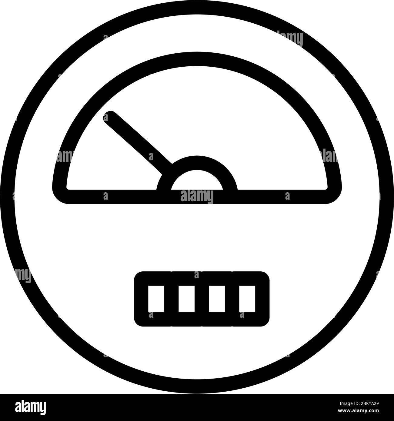 mechanical indicator in car icon vector outline illustration Stock Vector