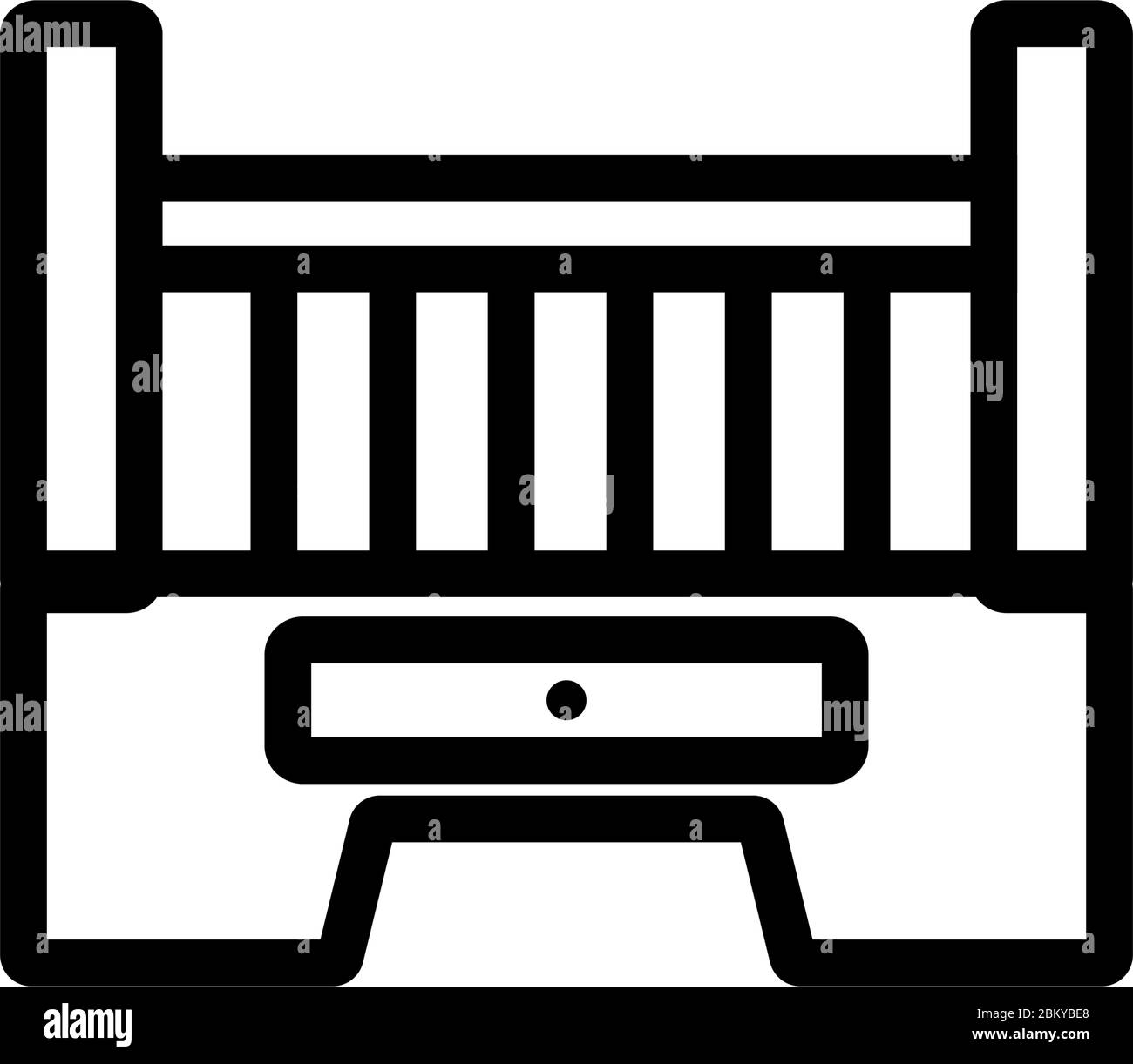 wooden crib icon vector outline illustration Stock Vector Image & Art