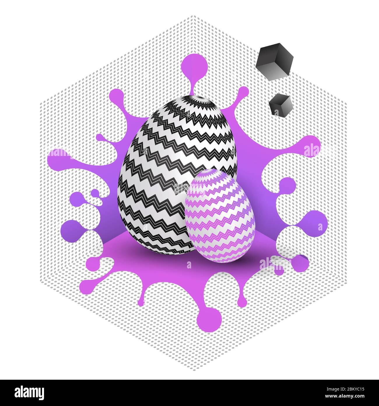 Abstract easter card. Easter egg with geometric ornament Stock Vector