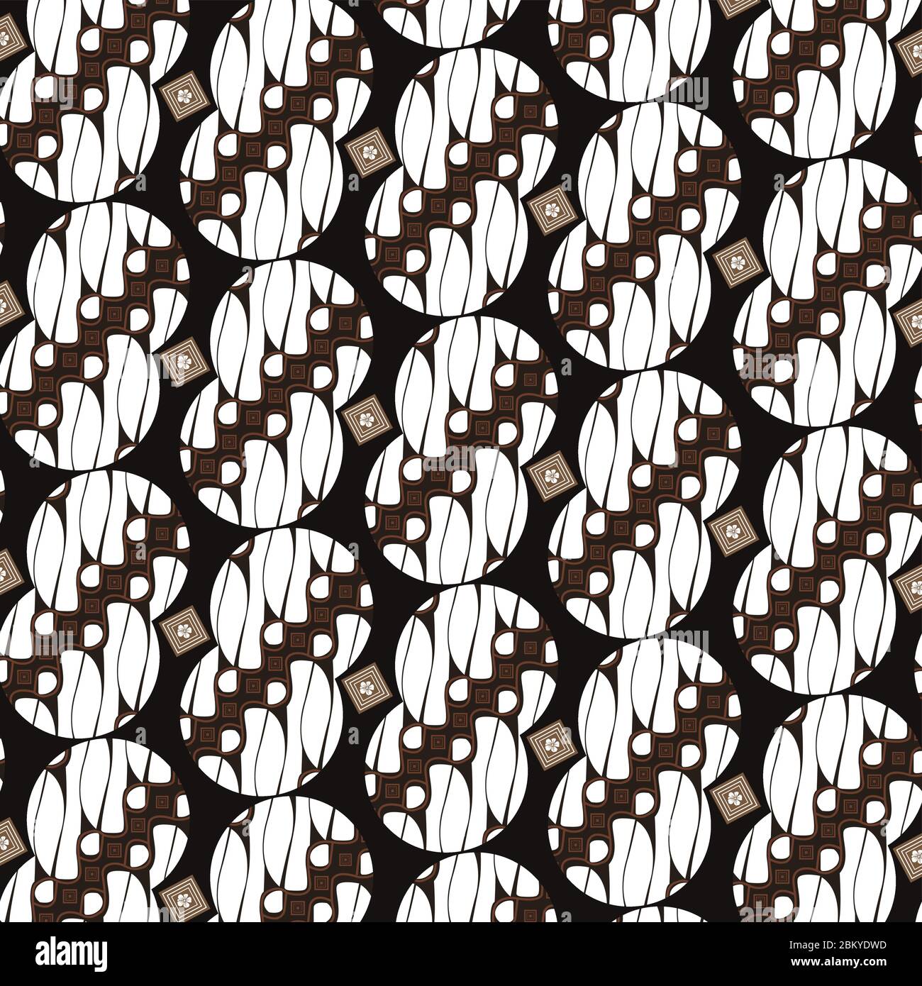 Modern motifs design on Java batik with seamless white black color ...