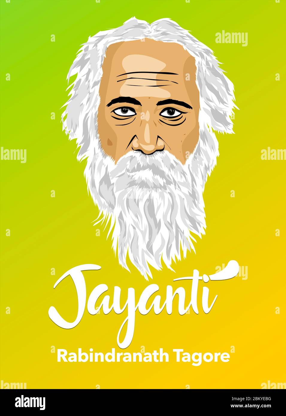 Vector Illustration of Rabindranath Tagore is on old library with annually  celebrated cultural festival Stock Photo - Alamy
